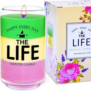 NEW Aromatherapy Candle with 3 Fragrances -Lemon, English Pear - 13.75 oz
